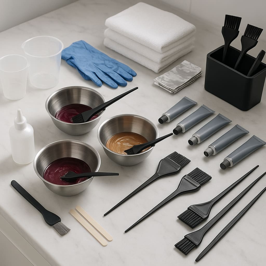 Colorationsmaterial im Salon